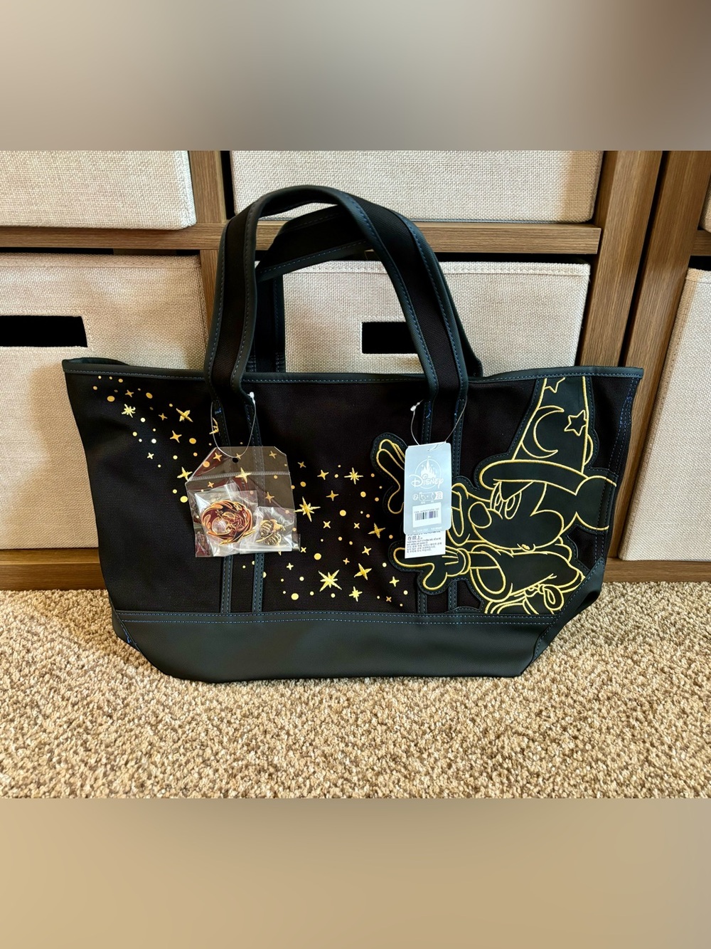 Sorcerer Mickey Mouse Disney Store EST. 1987 Canvas Tote Bag-Fantasia